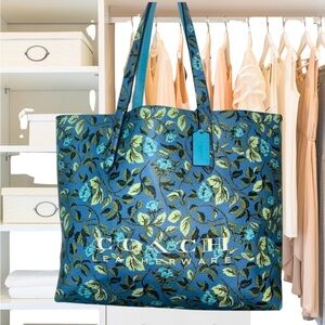 COACH Floral Print Coach Highline Tote Slate/Silver One Size